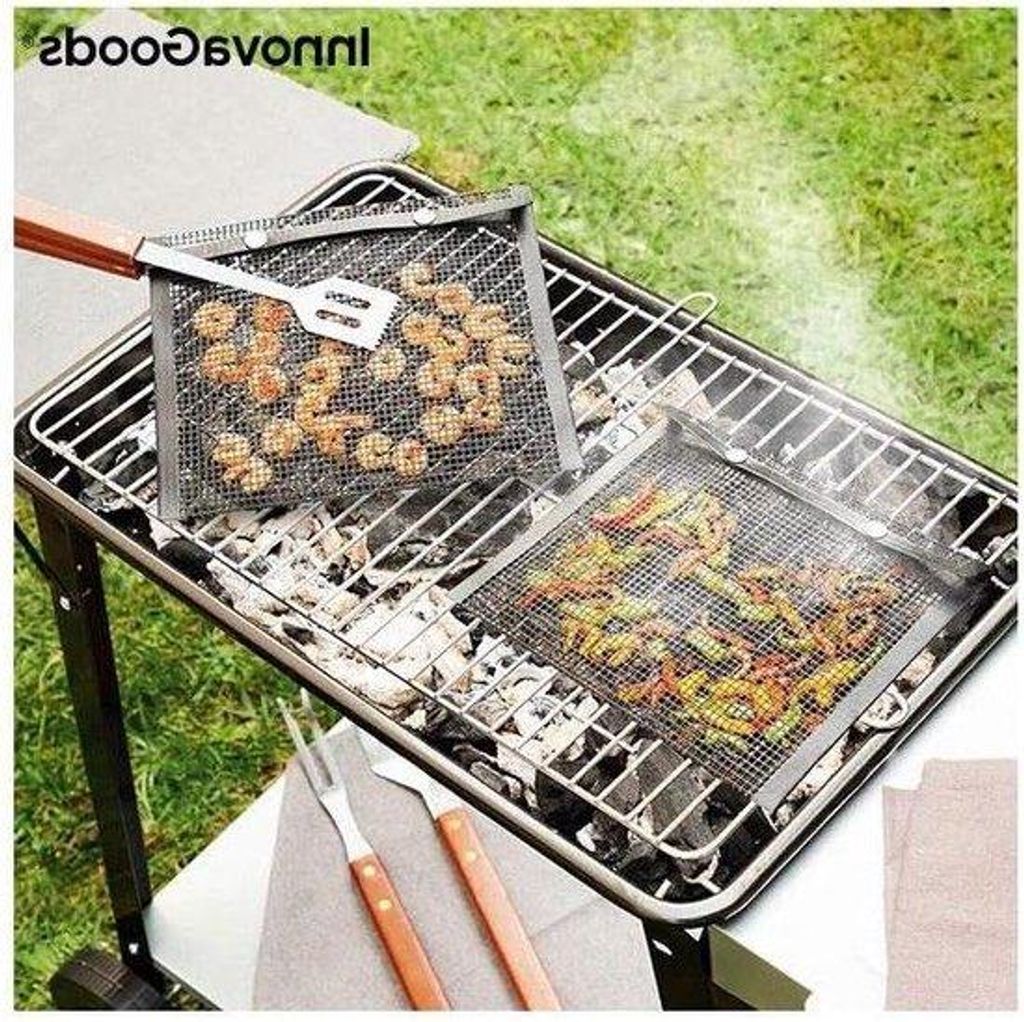 Grillnet-Grillbeutel-Set (2er-Pack) hält Grillgeräte sauber und ordentlich mit einem Netzdesign und Griffen - ideal für Grillfeste