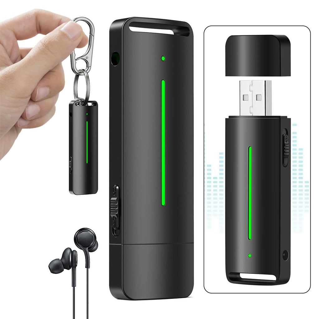 Sprachaufzeichnungsgerät, USB-Digital-Audiorekorder mit Wiedergabefunktion,180 Tage Standby, WAV-HD-Audio,ideal für Meetings, Vorträge und Inter...
