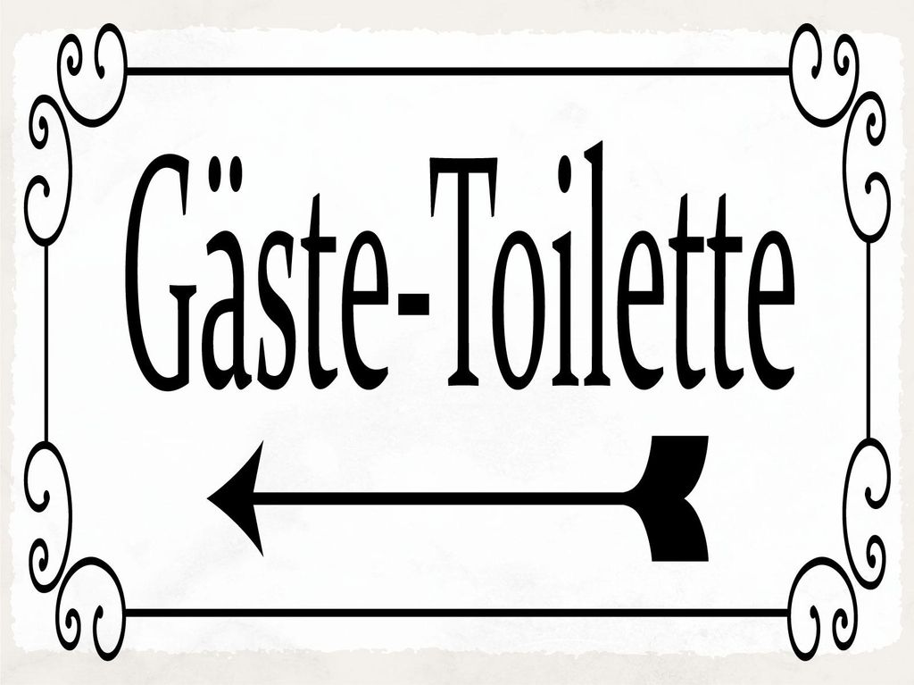 vianmo Holzschild 30x40 cm Gäste-Toilette links Pfeil Deko Schild
