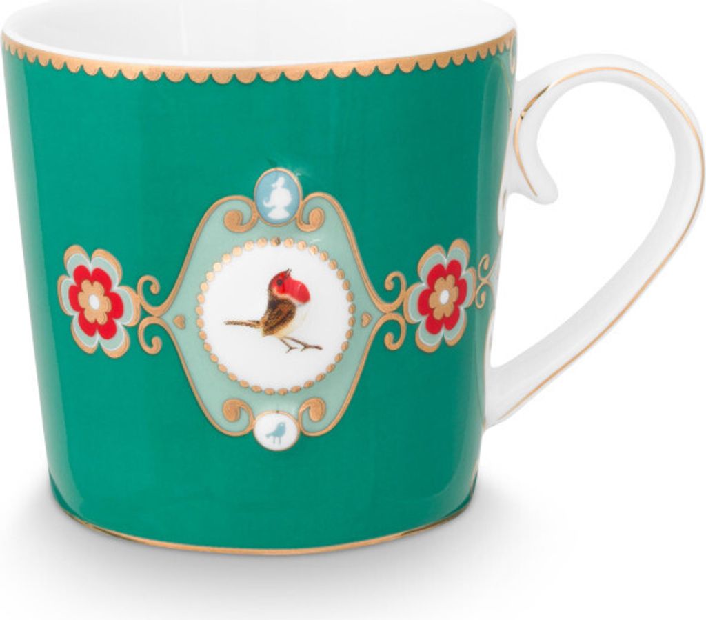 PIP STUDIO Love Birds Medallion Tasse grün 150ml