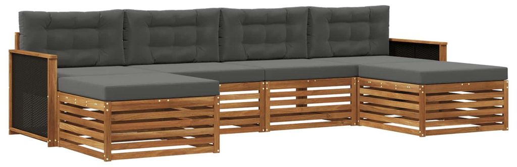 vidaXL Sofagarnituren mit Kissen 6 pcs Massivholz Akazie