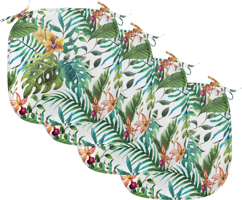 Coussin de Chaise avec Attaches, Imperméable et Décoratif, 40x40cm, Pack 4