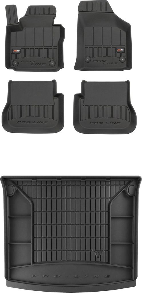 FROGUM Gummimatten Auto Fußmatten + Kofferraummatte für VW Caddy III 2015-2020