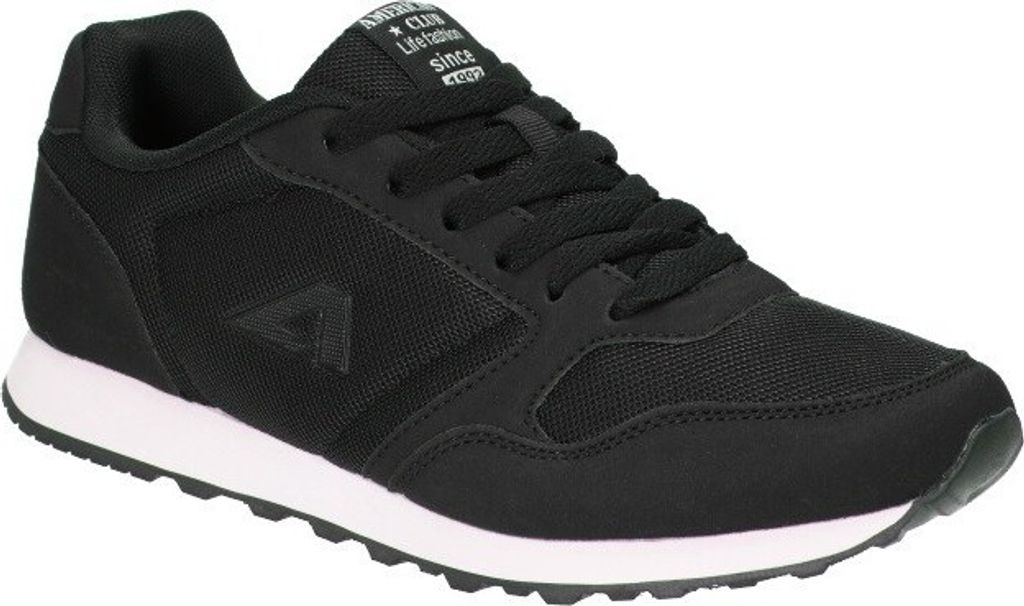AMERICAN CLUB WT258 Sportschuhe für Herren, Sneaker, Schuheinlage "MEMORY FOAM SYSTEM", Leichte und luftige Schuhe, Schwarz 46