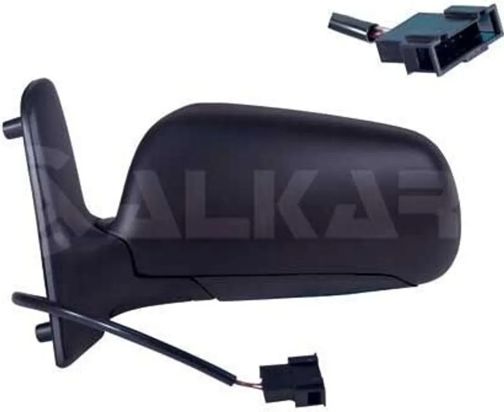 Rétroviseur complet et miroir convexe gauche Alkar 6125800 noir pour auto