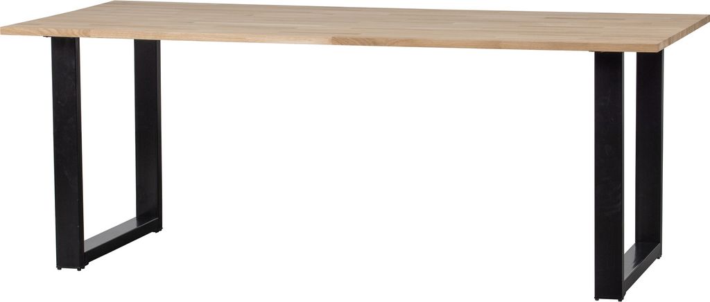 WOOOD Tablo Esstisch aus Eichenholz, U-Tischbein, Braun, Produktbild 