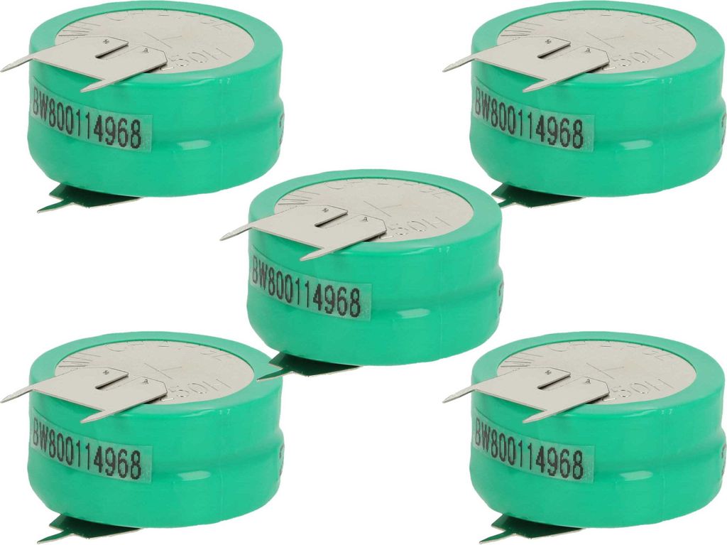 vhbw 5x NiMH Ersatz Knopfzellen-Akku (250 mAh, 2,4 V, NiMH)