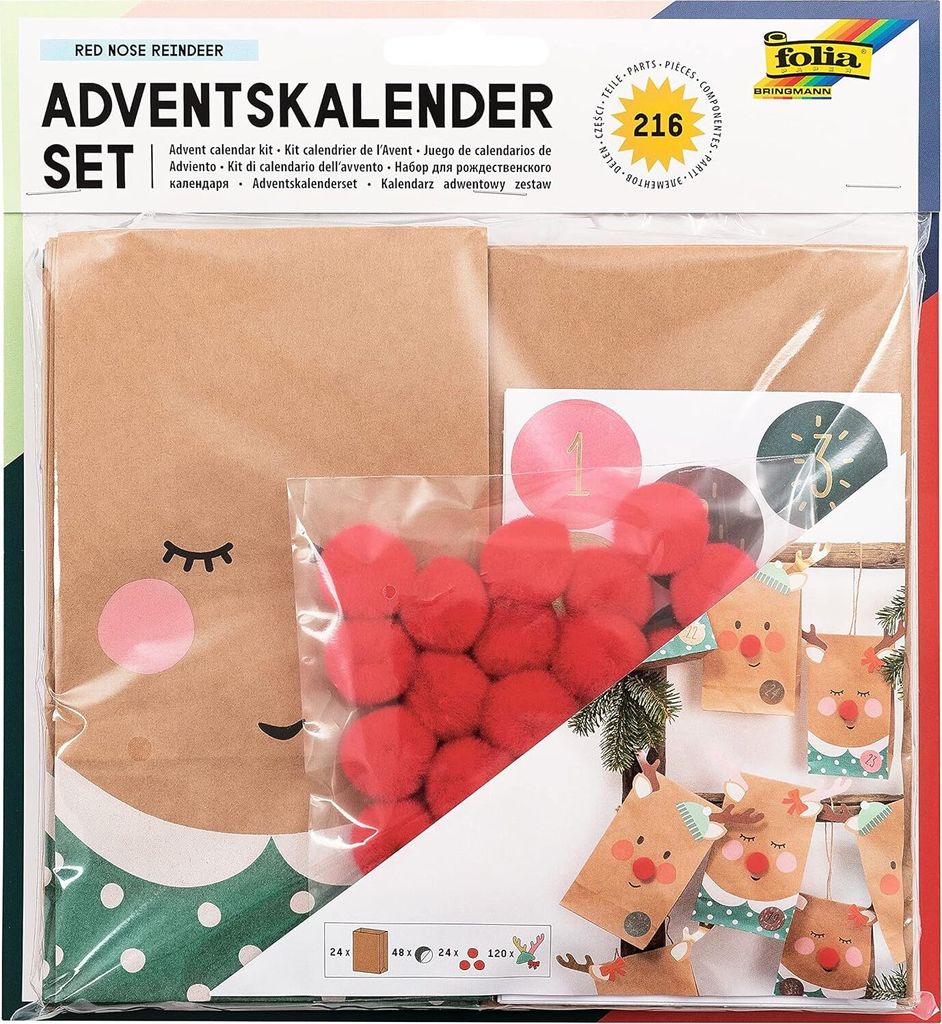 A product packaging for an advent calendar craft kit.