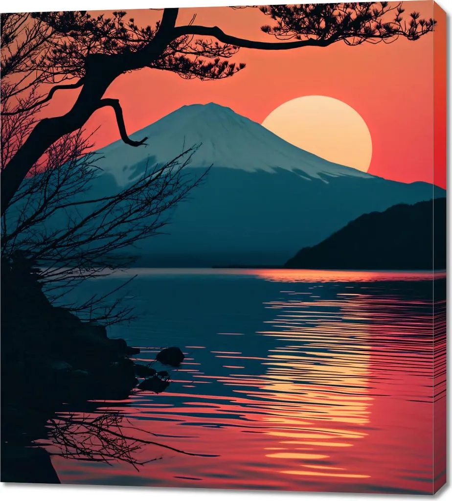 Tableau Montagnes au Crépuscule 90x100 cm - Décoration Murale Paysage