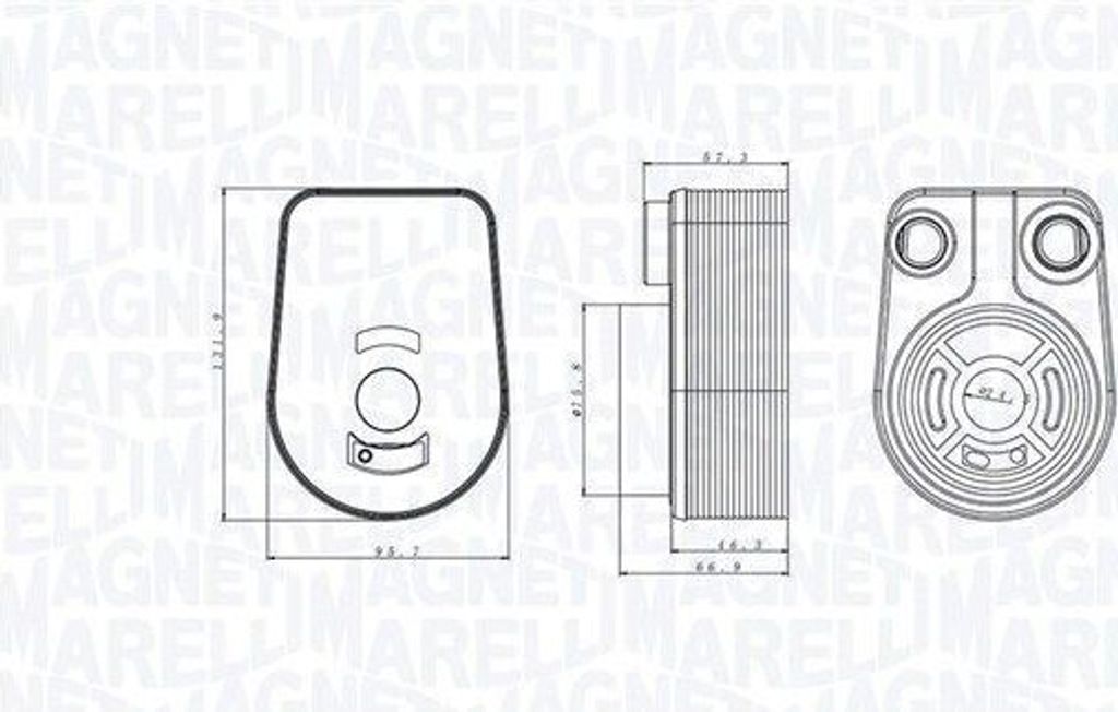 MAGNETI MARELLI 350300002800 Ölkühler Motoröl passend für MERCEDES-BENZ B-Klasse (W246, W242) A-Klasse (W176) CLA Coupe (C117) GLA (X156)