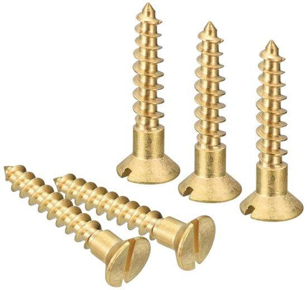 Messing-Schrauben 20 Stück M4 x 20 mm Gewindeantrieb versenkte Kop Selbstschrauben Houtverarbeitung Möbel