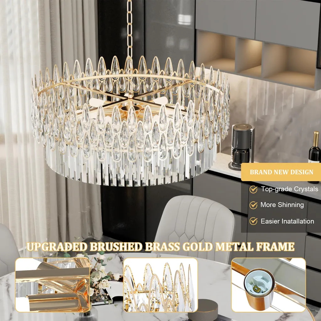 Plafonnier LED Cristal Ajustable : Éclairage sur Mesure Dimmable 40-80cm