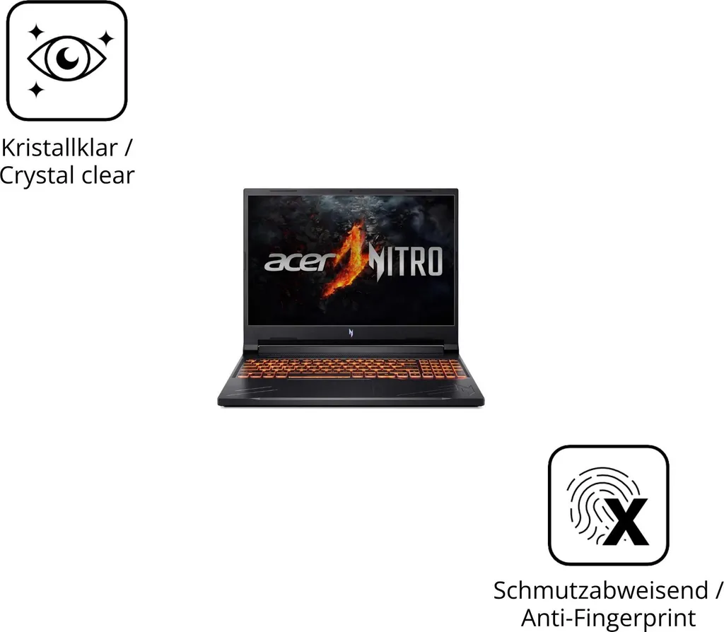 Protection écran en verre souple 9H compatible avec Acer Nitro V16