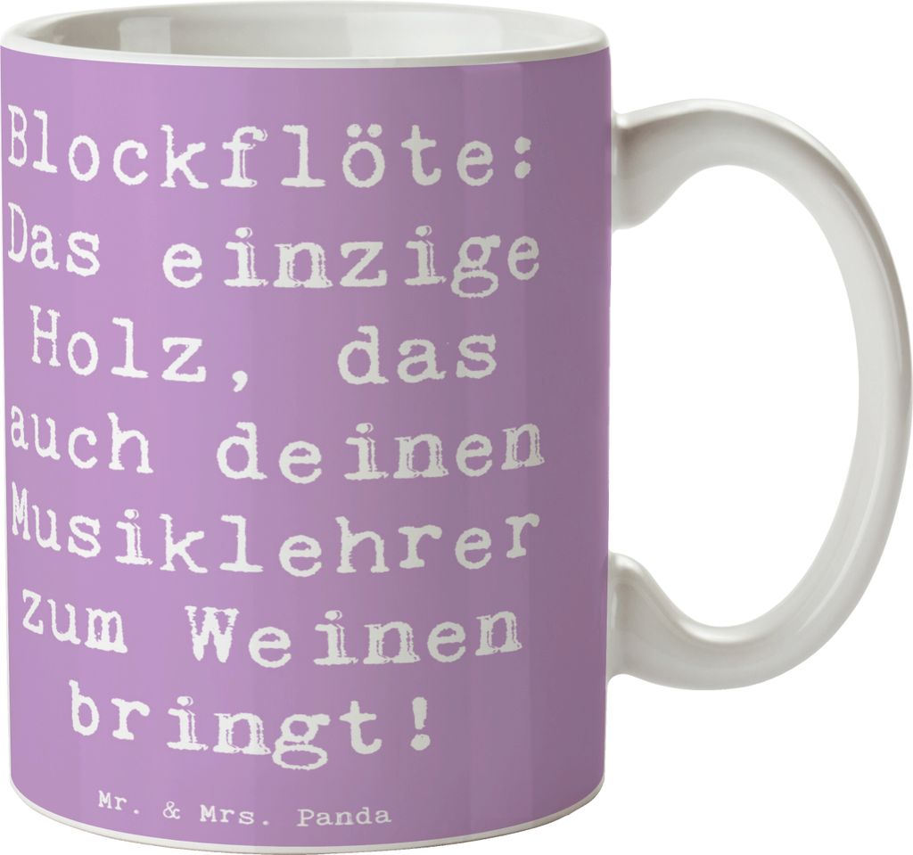 Mr. & Mrs. Panda Tasse mit Spruch Spruch Blockflöte Humor - Lavendeltraum - Geschenk, Bassblockflöte, Musikschule, Sopranblockflöte, Musiker, In...