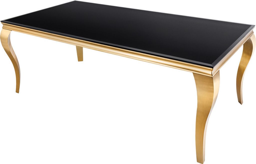 Eleganter Design Esstisch MODERN BAROCK 180cm schwarz gold Produktbild 
