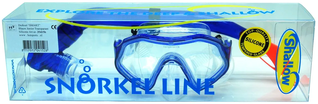 Shallow Kit de plongée pour enfants en silicone bleu transparent bleu