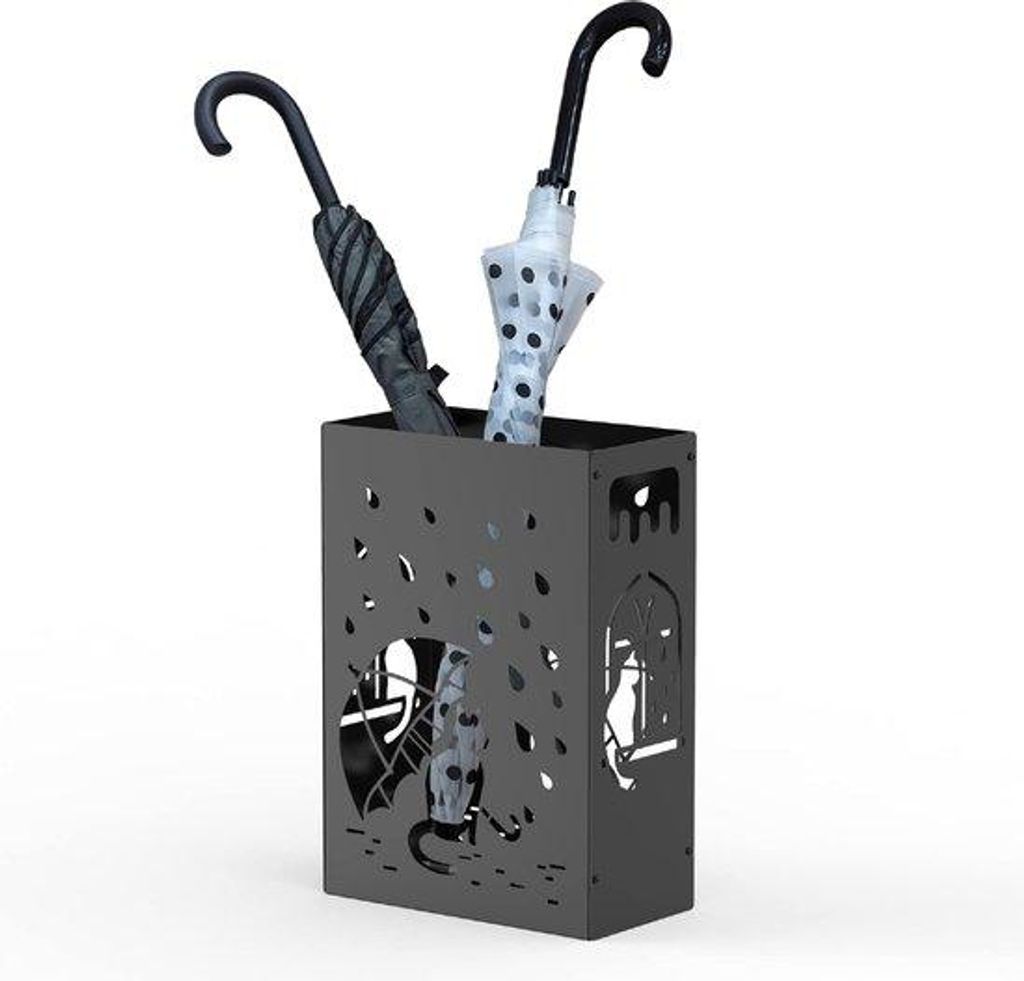 Metall Regenschirmständer, 41 cm, mit abnehmbarer Tropfschale und 4 Haken