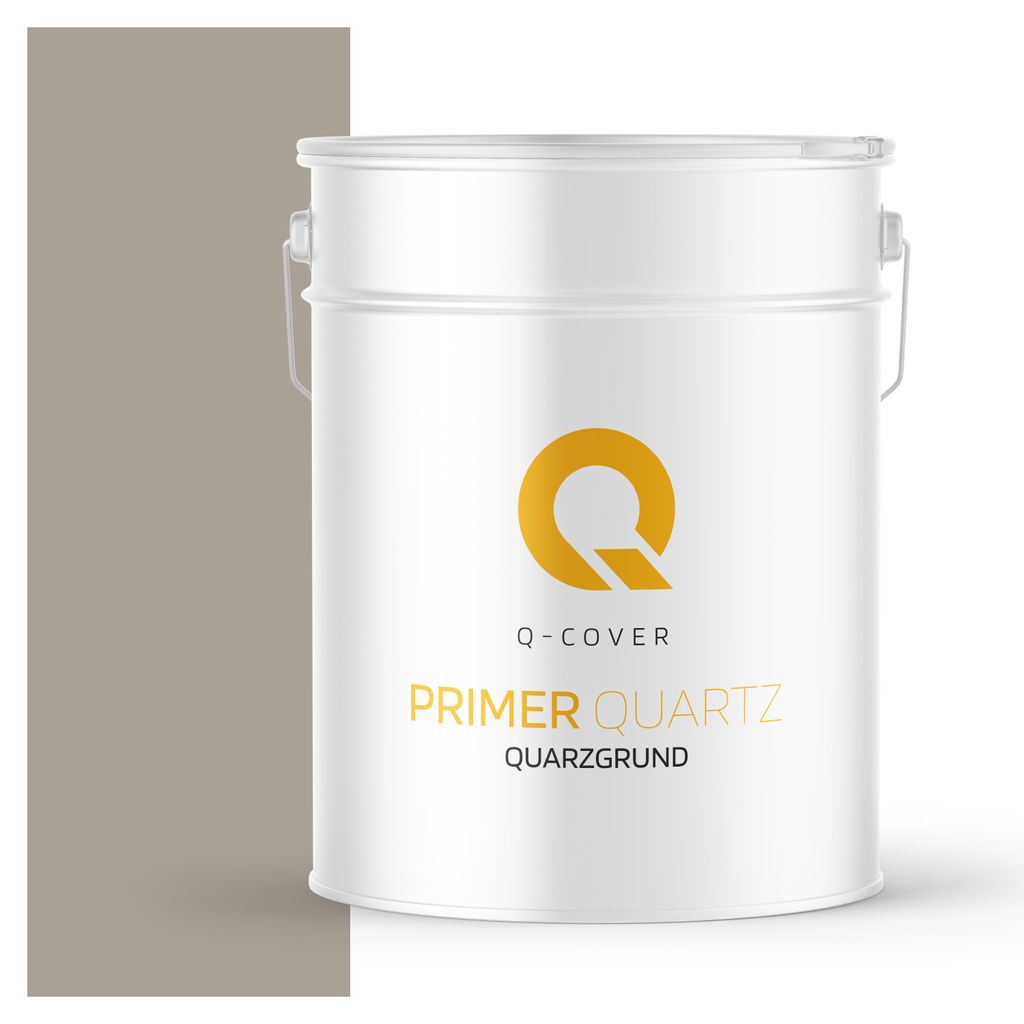 Quarzgrund für Beton Architekt 15 kg | Hellgrau | Putzgrund Haftgrund rau für Fassade Beton Mosaikputz außen & innen Grundierung | Q-COVER