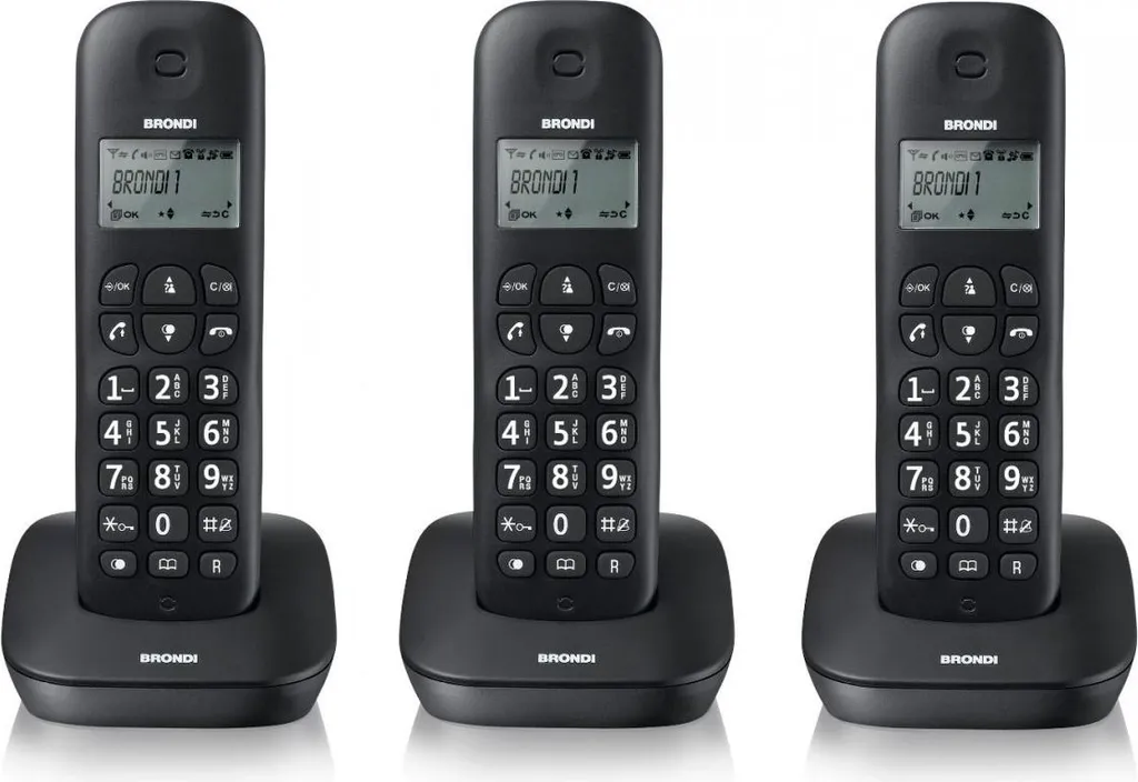 Ne Manquez Plus d'Appels avec le Téléphone Sans Fil Brondi Gala Trio Noir