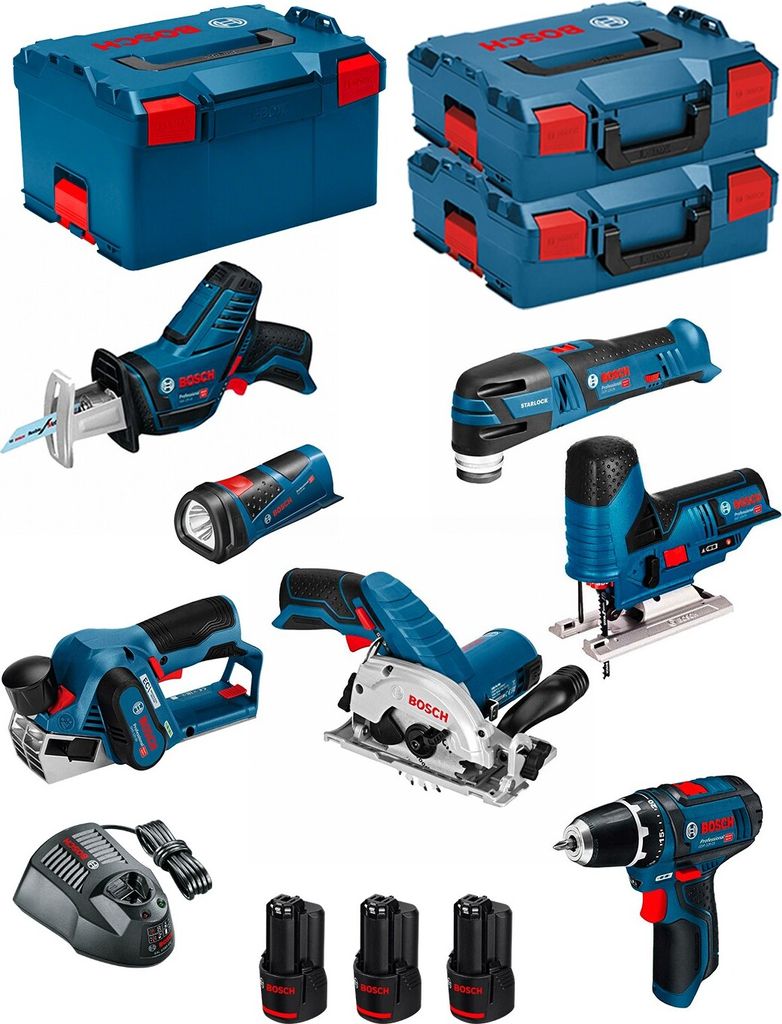 BOSCH Kit 12V BMK7-28FD3 (GSR 12V-15 + GKS 12V-26 + GST 12V-70 + GOP 12V-28 + GSA 12V-14 + GLI 12V-80 + GHO 12V-20 )