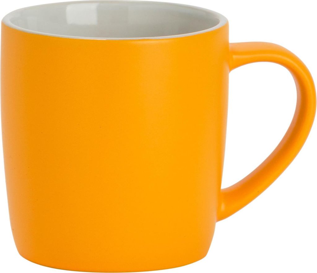 Argon Ta Kaffeetasse in mattem Farbton – 350 ml – Gelb – Robuste Teetasse aus Steingut, spülmaschinen- und mikrowellengeeignet