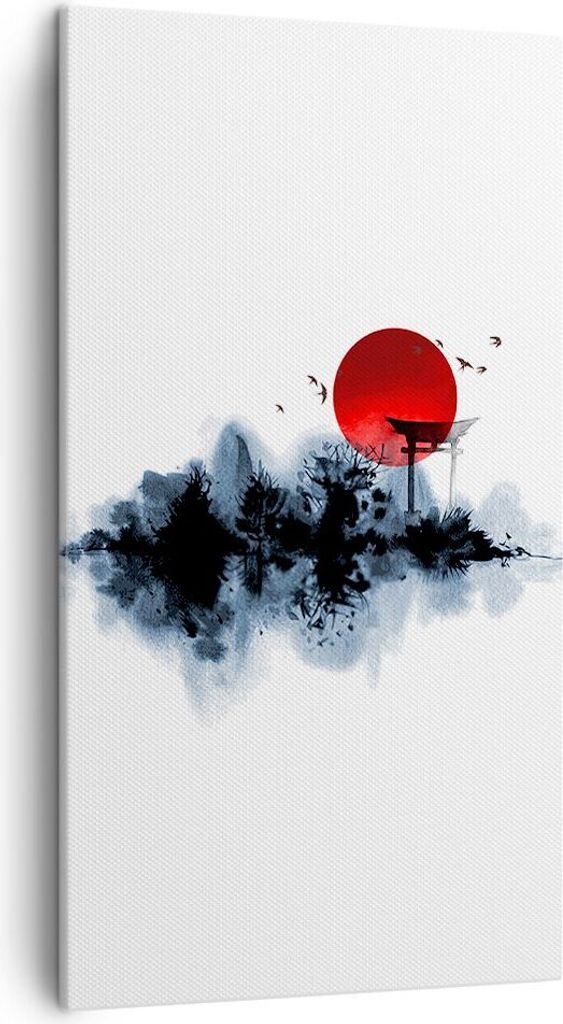 Bild auf Leinwand - Leinwandbild - Einteilig - Rot Sonne Tor - 45x80cm - Wand Bild - Wanddeko - Wandbilder - Leinwanddruck - Bilder - Wanddekoratio...