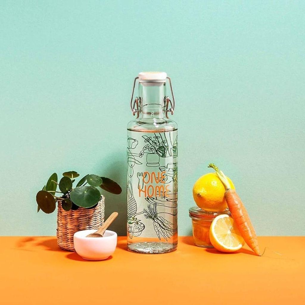 Soulbottle Trinkflasche one home 0,6 Liter Glas auslaufsicher 100% plastikfrei