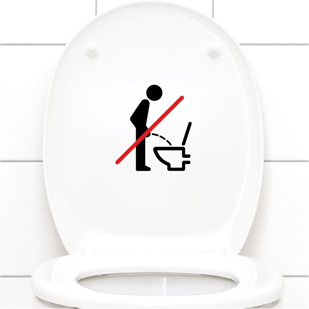 Piktogramm-Aufkleber für die Toilettenbrille W733 – schwarz, 11 x 12 cm