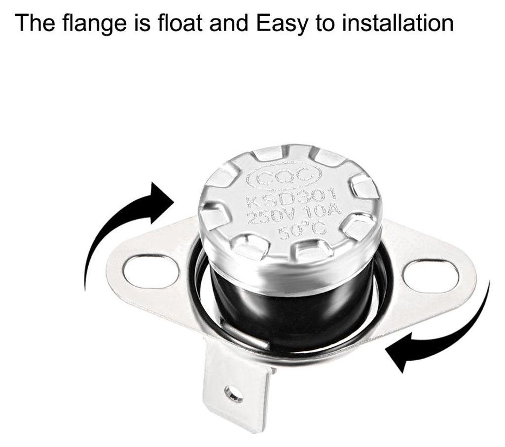 KSD301 Thermostat 50¡ãC/122¡ãF 10A N.C Einstellen der Temperaturschalter mit Schnappscheibe fš¹r Mikrowelle, Backofen, Kaffeemaschine 2 Stš¹ck