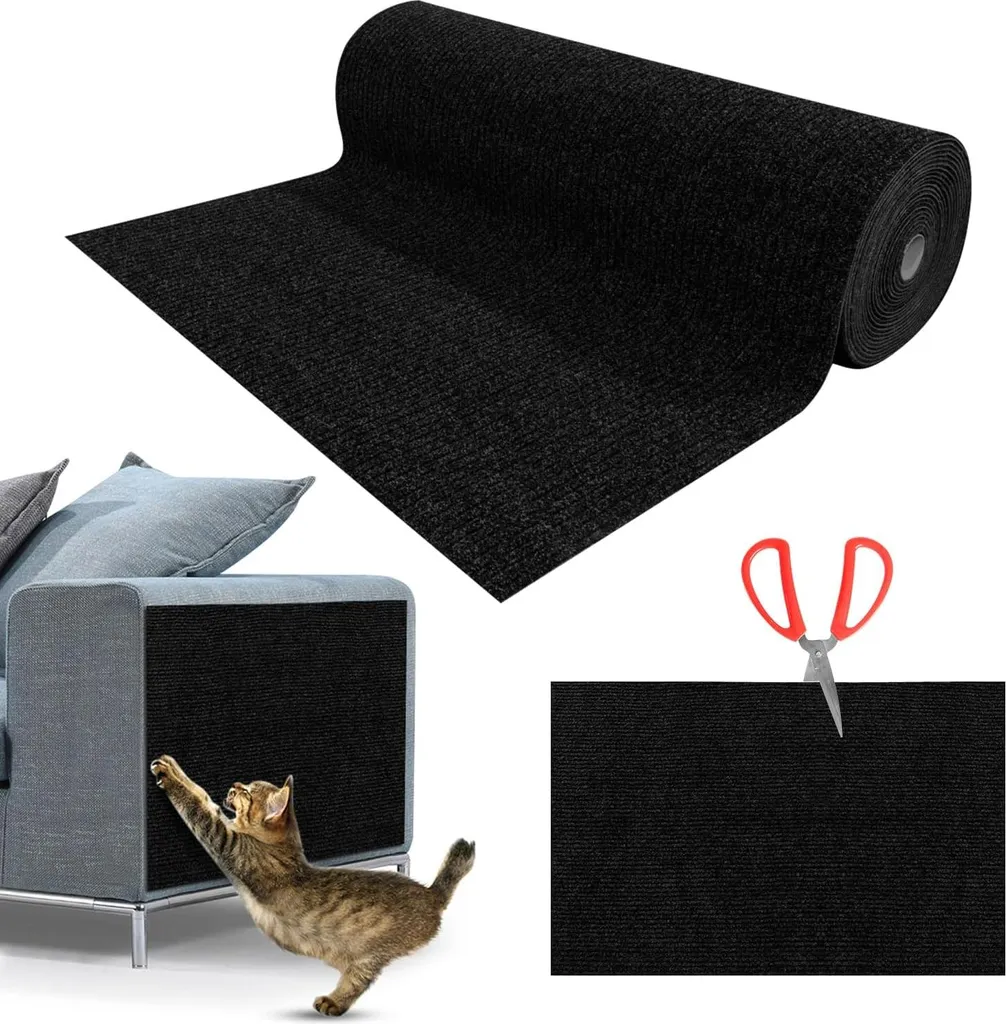 Protection de canapé anti-griffes chat - Tapis adhésif brun 200cm
