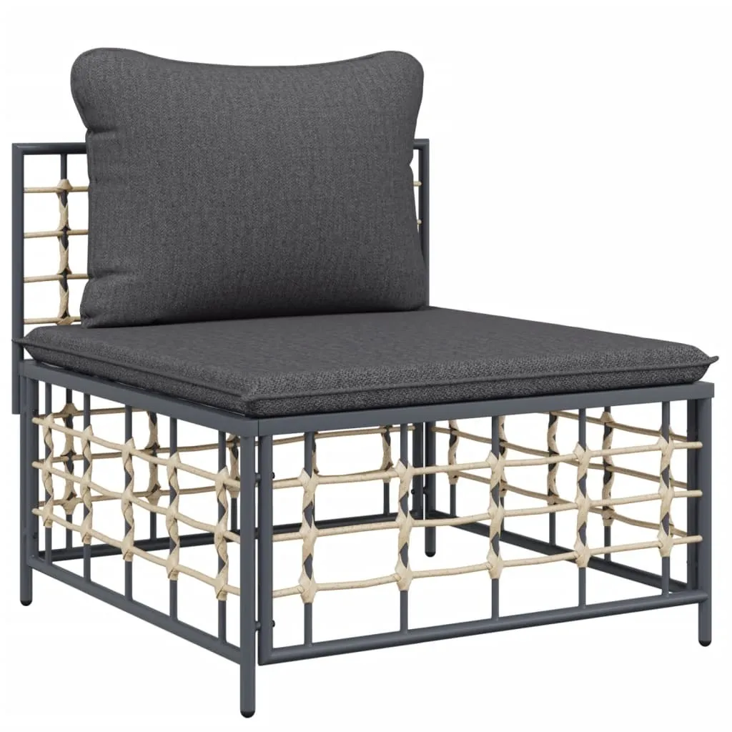 Divano Esterno Comodo per Famiglia Poly Rattan Grigio | The Living Store - 2