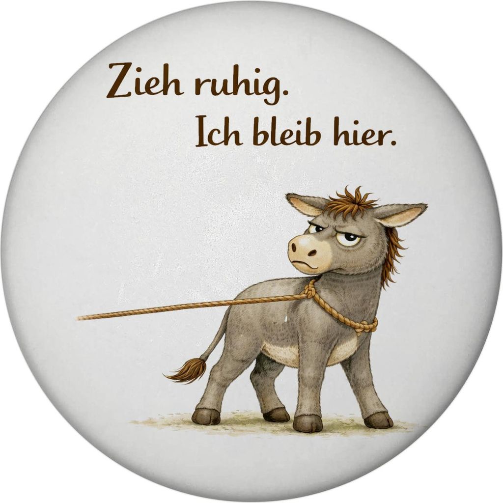 Eddi Esel Zieh ruhig Ich bleib hier Magnet mit Flaschenöffner für Eselfans