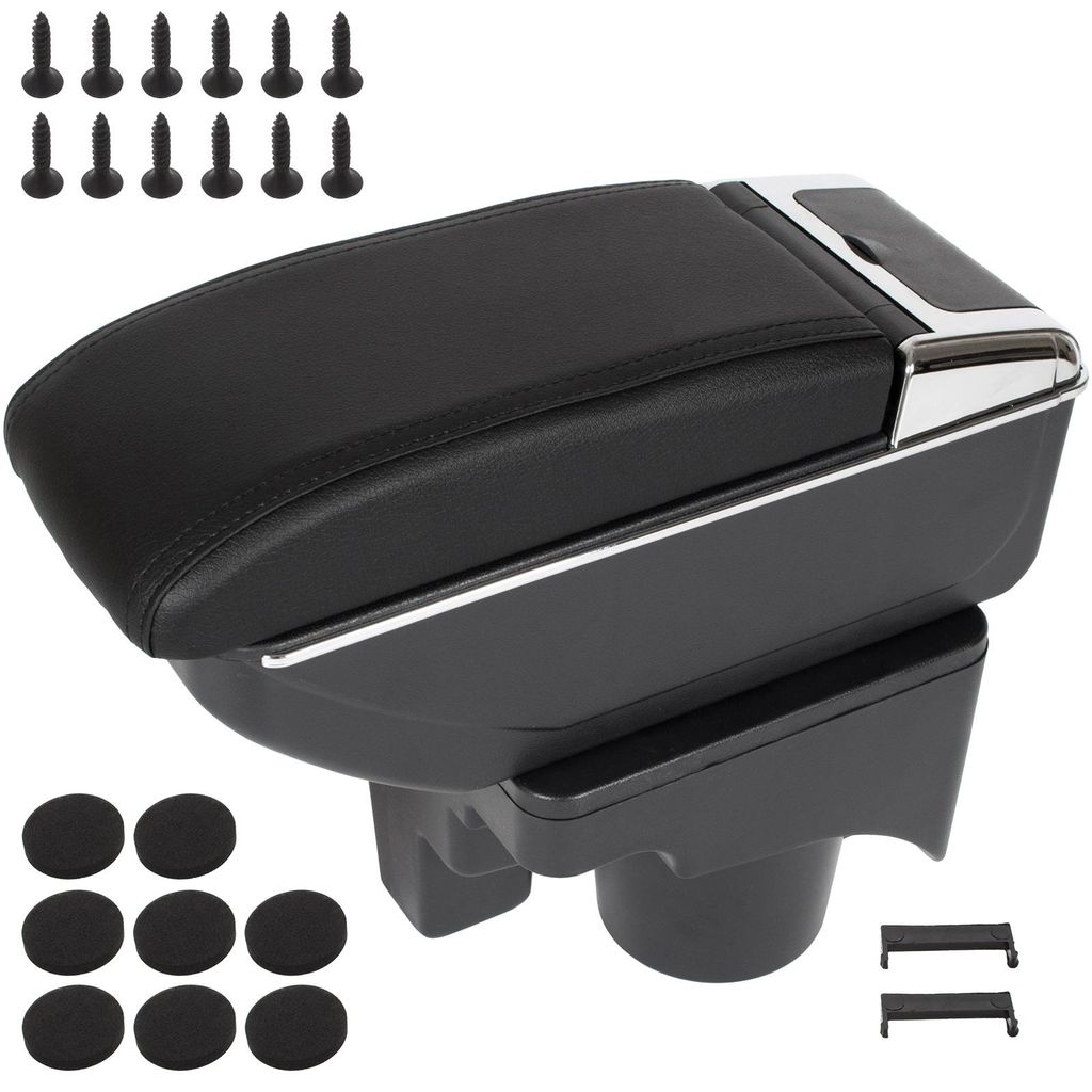 VW Golf V 03-09 Armlehne mit Ablagefach, SCHWARZES + Montagesatz