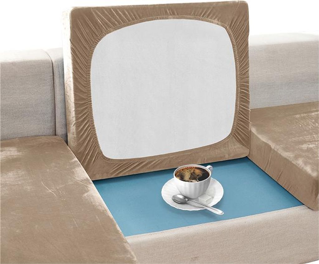 Sofasitzbezug, SAMT, BEIGE, Kaffee mit Milch 100-125cm