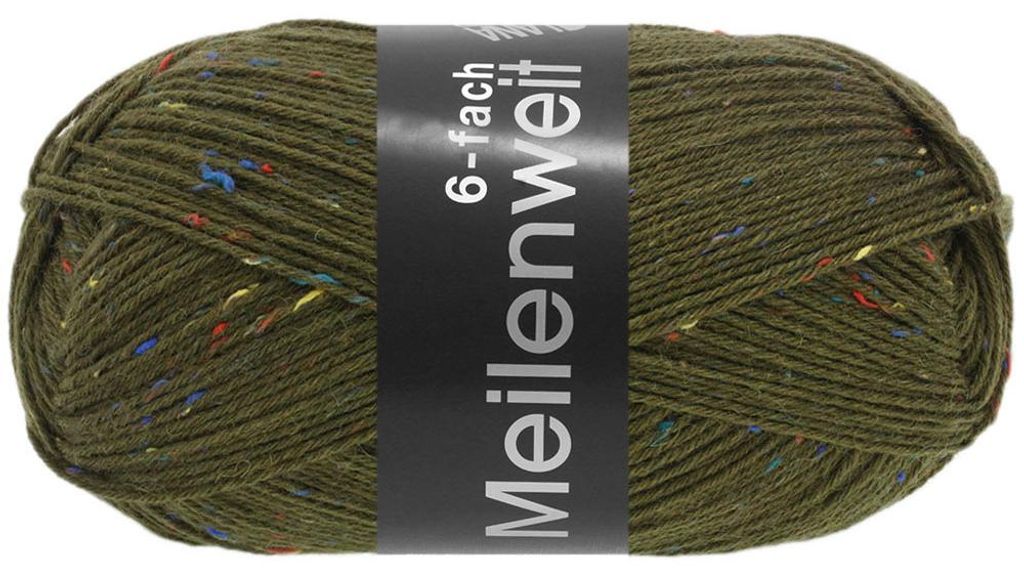 Lana Grossa - Meilenweit 6-fach 150g Tweed 9248 dunkelgrün Produktbild 