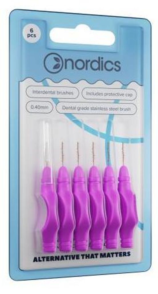 öko Interdentalbürsten Sticks 0,4 mm Nordics 6 St