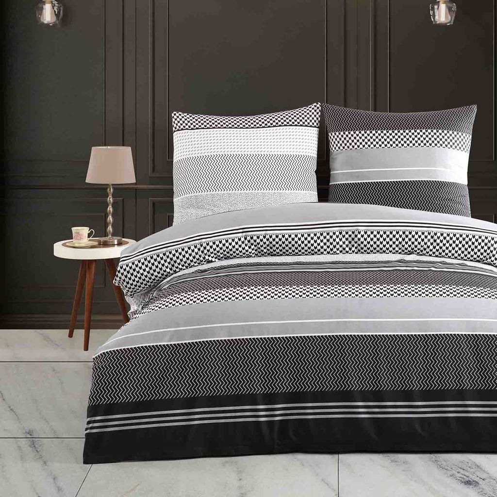 Buymax Renforce Bettwäsche 155x220 cm, aus 100% Baumwolle 2 teilig mit Reissverschluss Kopfkissenbezug 80x80 cm Bettbezug Deckenbezug Set