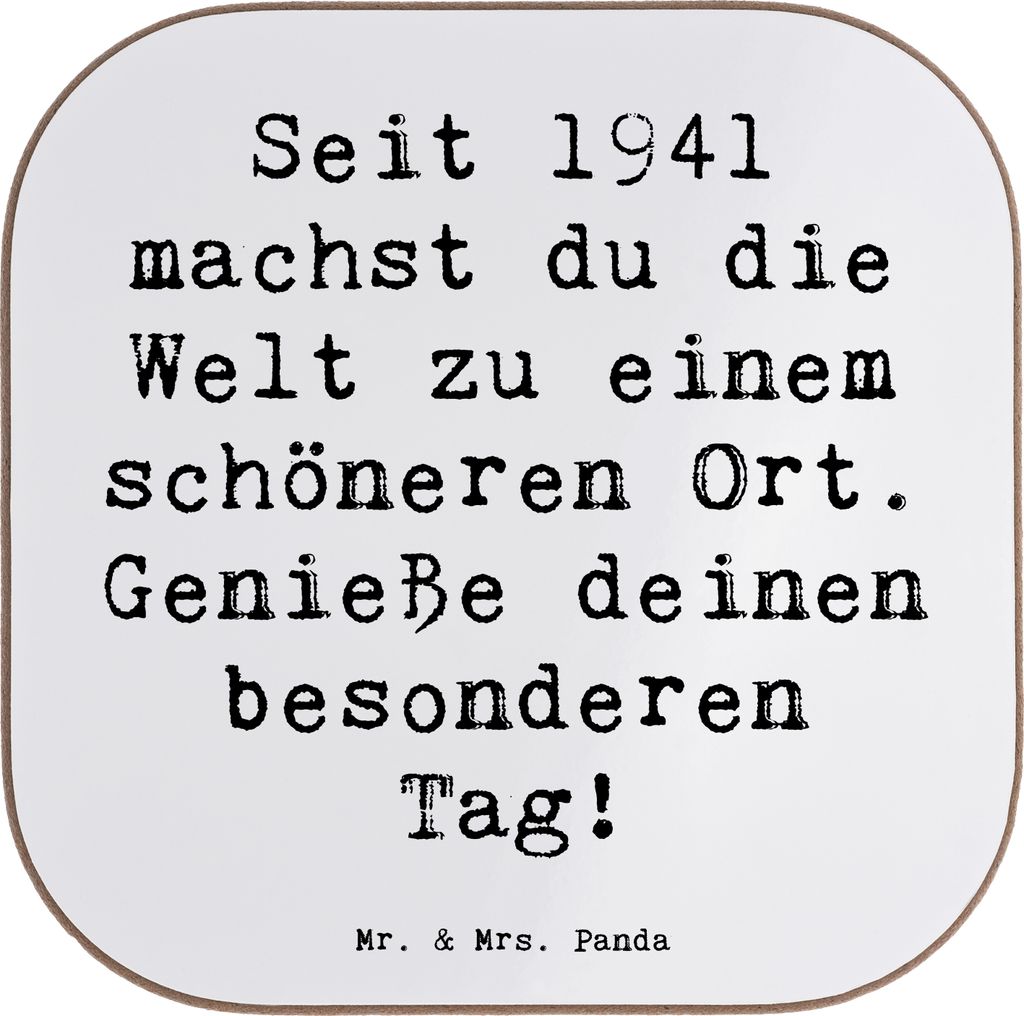 Mr. & Mrs. Panda Untersetzer für Gläser Spruch 1941 Geburtstag - Weiß - Geschenk, Geburtstagsgeschenk, geboren, Design, gläseruntersetzer, lieb...
