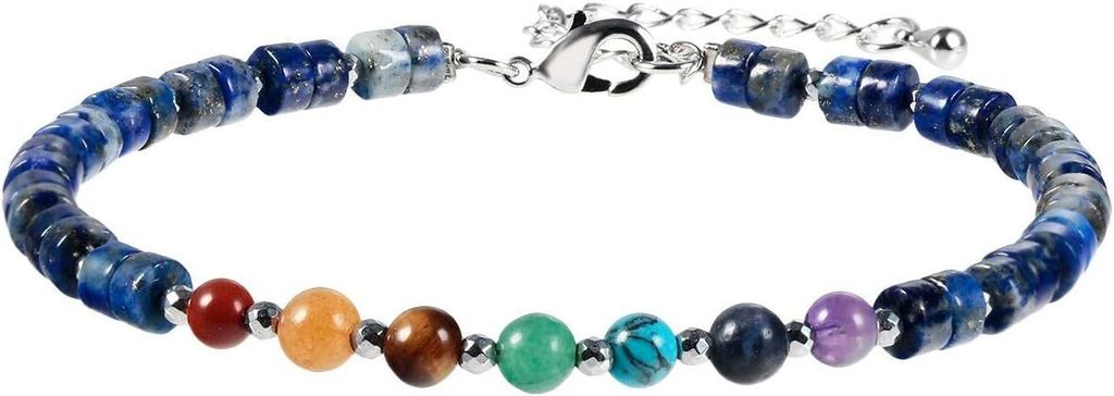 7 Chakren Stein Perlenarmband für Damen, Verstellbares Produktbild 