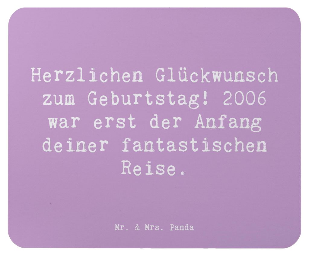 Mr. & Mrs. Panda Mouse Pad Spruch 2006 Geburtstag - Lavendeltraum - Geschenk, pc mousepad, Happy Birthday, warmherzig, laptop, Alter, Anfang der Re...