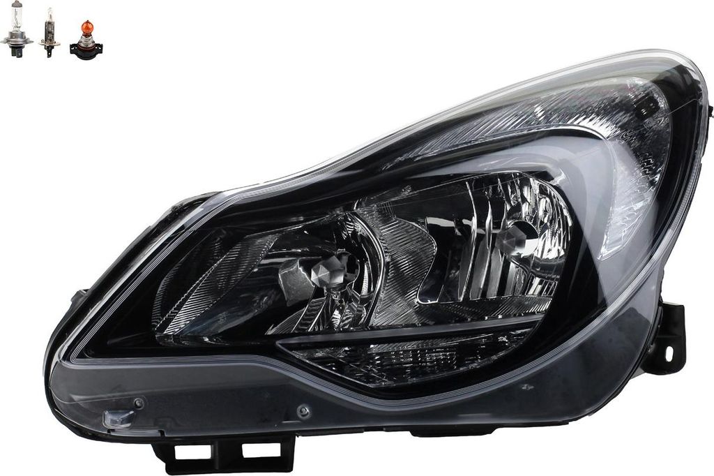 Scheinwerfer + Blinkersockel passend für Opel Corsa D Links mit Leuchtmittel Johns