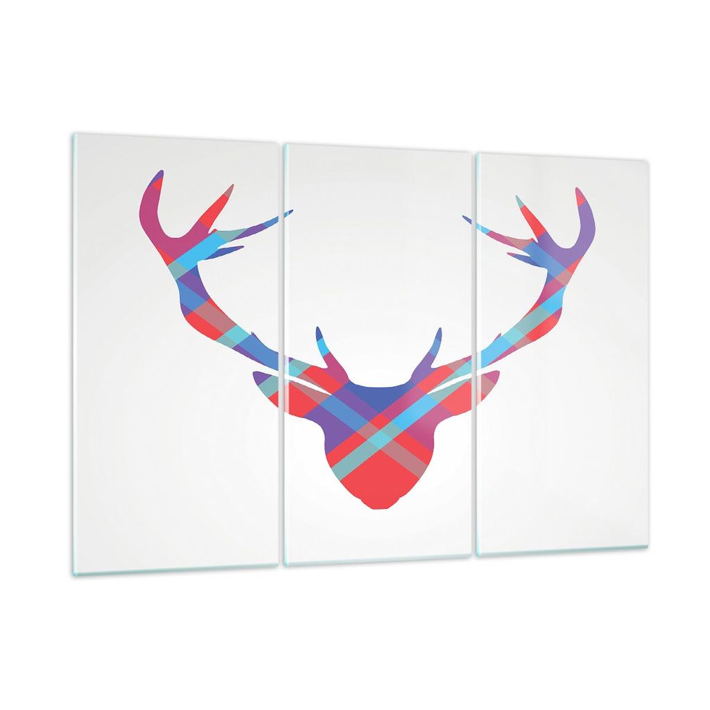 Bilder auf glas - Abstraktion Hörner - 165x110cm - Glasbilder - Wandbilder - Kunstdruck - zum Aufhängen bereit - Wanddekoration aus Glas - Glas B...