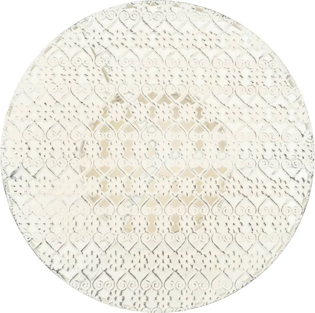 Table ronde gain de place en métal blanc 40 cm contre l'encombrement