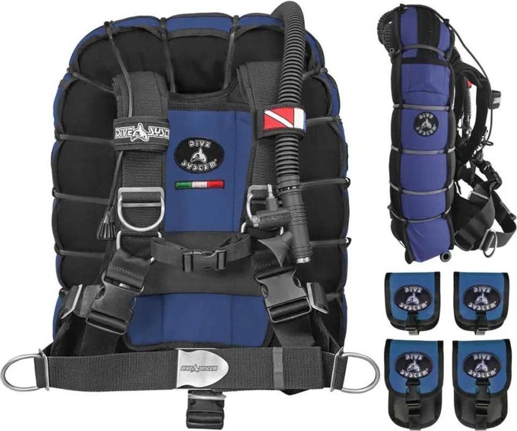 Dive System Fly Tech Flügel Blau L Herren,Damen Blau L