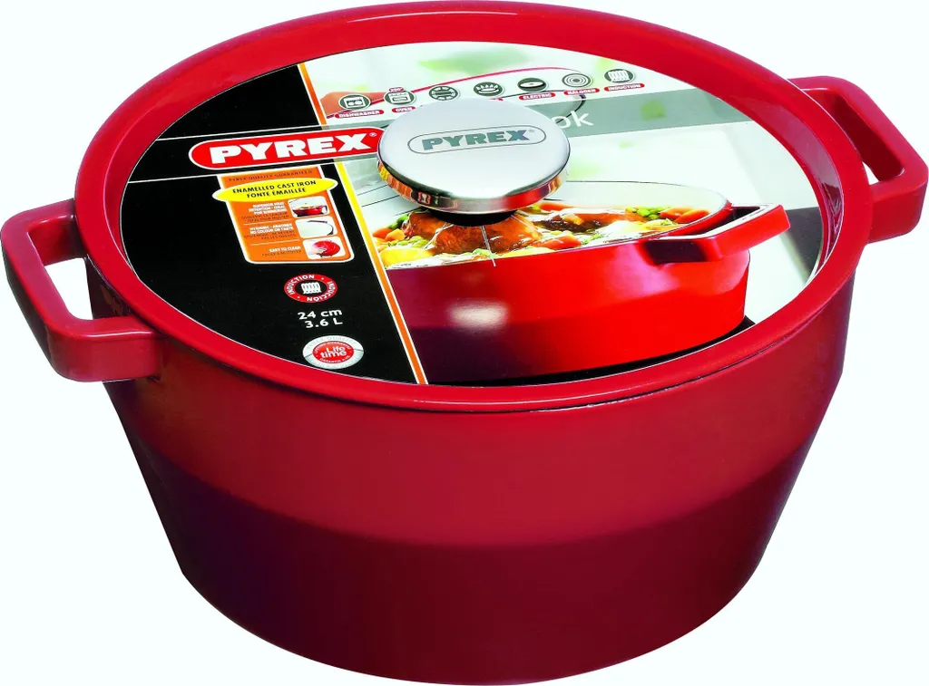 Cocotte Pyrex Slow Cook 24cm in Ghisa Rossa: Induzione e Forno