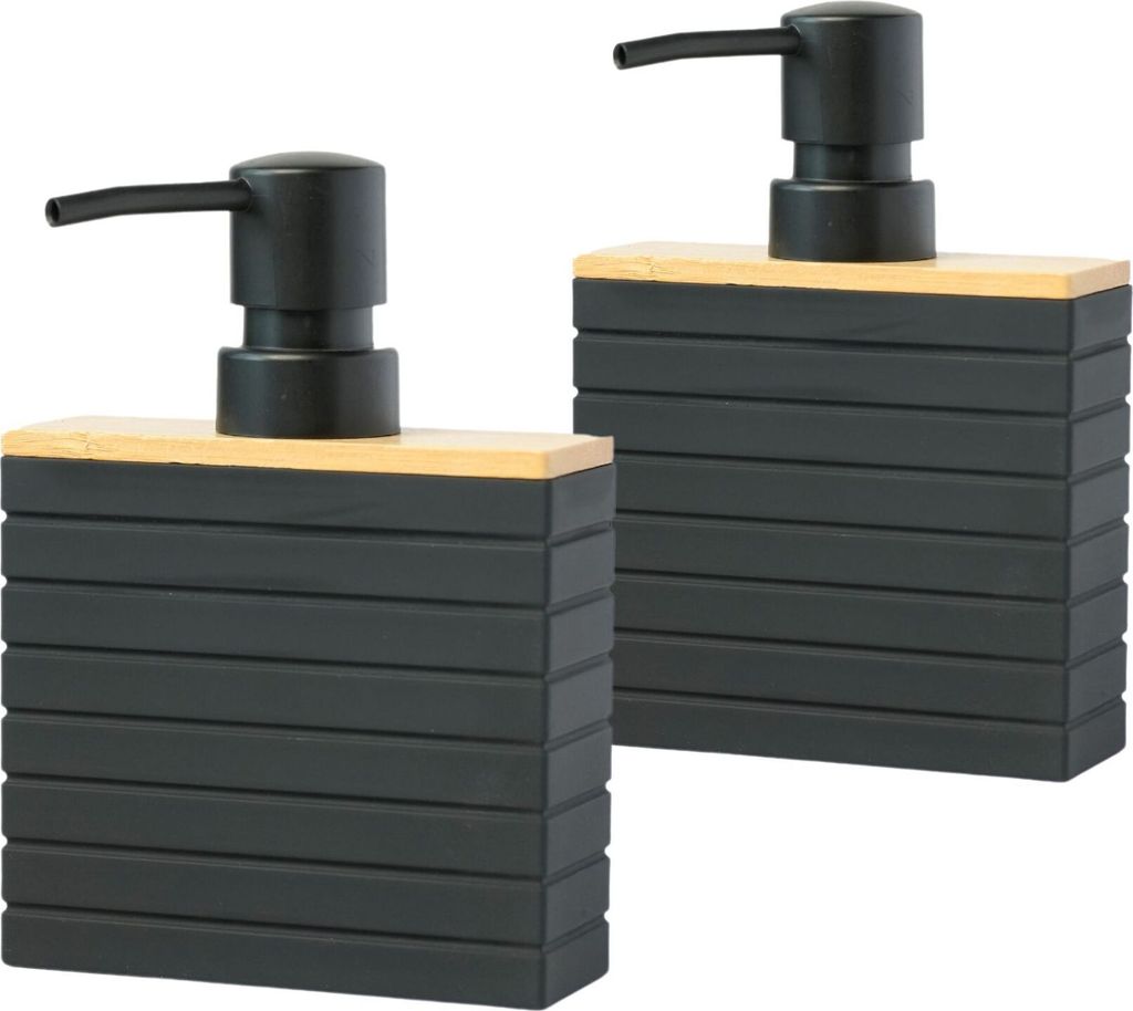 BUDDLEY Seifenspender Mattschwarz, 2er Set Seifenspender, Seifenpumpen, Seifenspender freistehend, Seifenspender Schwarz, Küche, Bad, Toilette, Se...