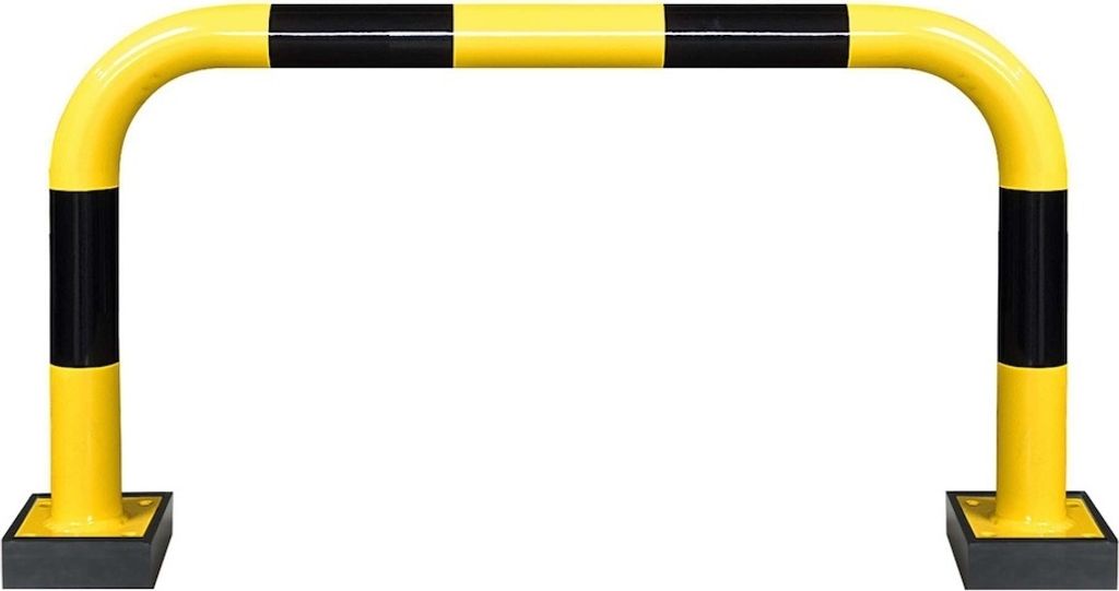 PROREGAL Rammschutz-Bügel Swing mit PolyurethanFederelement | HxB 64x100cm | Rohr-Ø 7,6cm | Feuerverzinkter & kunststoffbeschichteter Stahl | Sch...