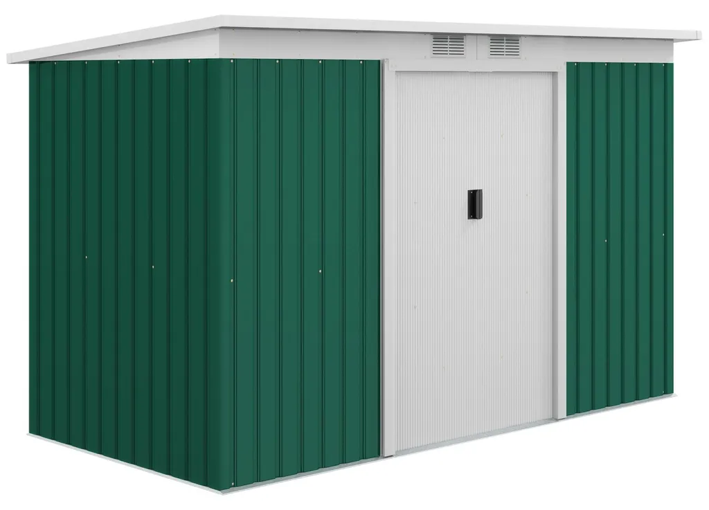 Cabanon de jardin en métal Outsunny avec toit en appentis et aération