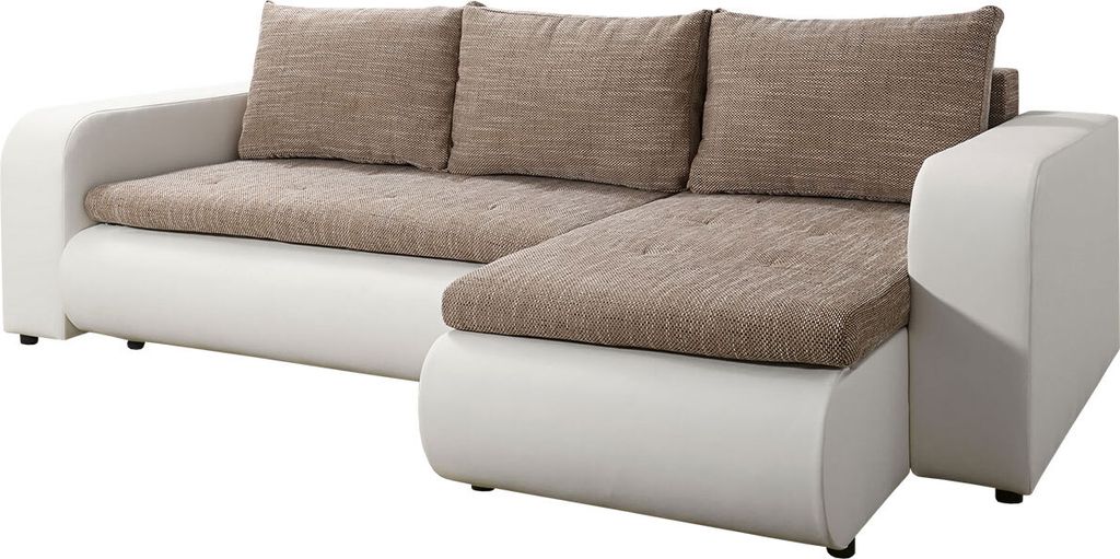 MIRJAN24 Ecksofa Brooklyn, Eckouch mit Bettkasten und Schlaffunktion, Couchgarnitur, Polsterecke vom Hersteller (Soft 017 + Lawa 02)