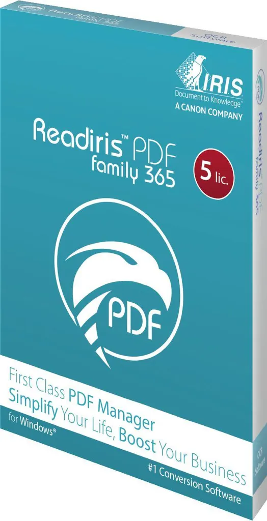 Logiciel PDF Complet Readiris Famille 365 pour Windows et macOS